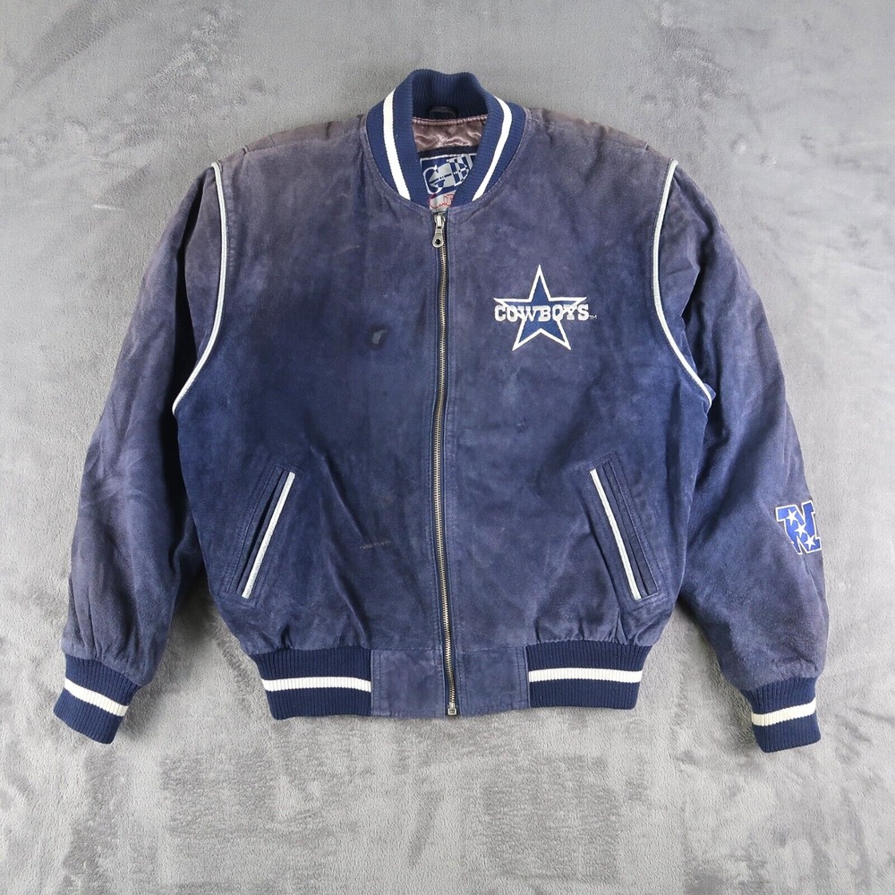 Vintage 90s G-III Carl Banks Dallas Cowboys Full Zip Leather Jacket Mens Size M